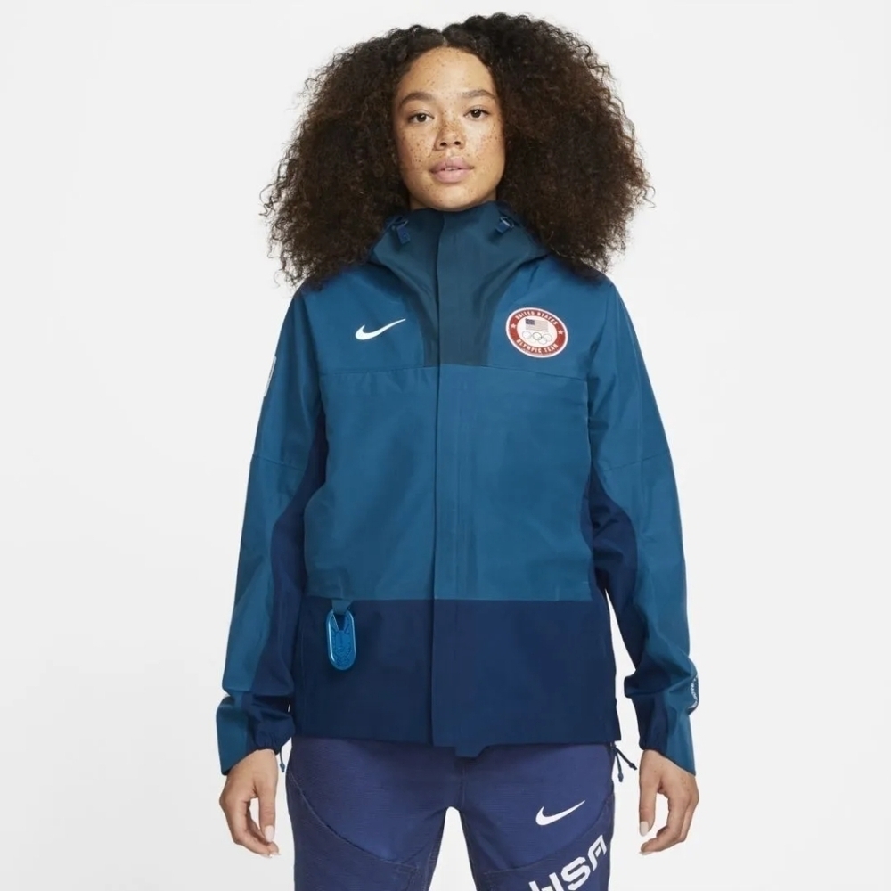Nike 2022 USA/BEIJING Olympic ACG Gore-Tex Blue Jacket DD8852-492 Women's Sz XS